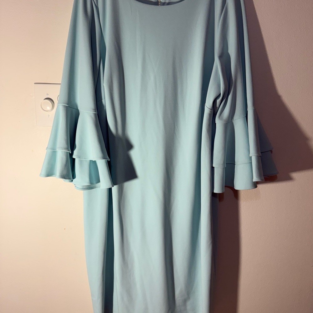 Calvin Klein Aqua Long Sleeve Dress